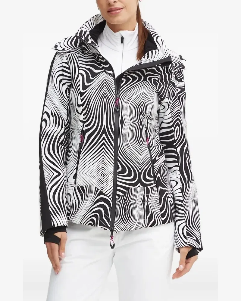 EA7 Skijacke mit Wirbel-Print - Schwarz Schwarz