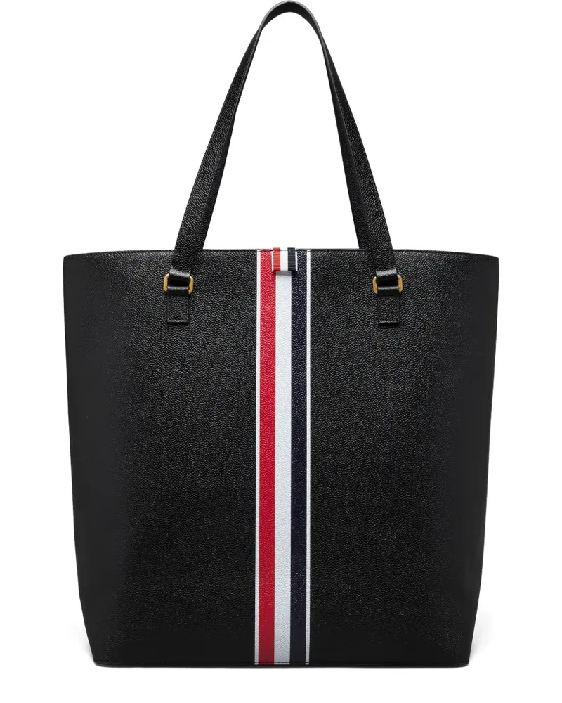 Thom Browne Tote Bag mit RWB-Streifen - Schwarz Schwarz