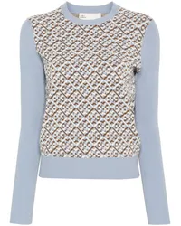 Tory Burch Pullover mit T-Monogramm Blau