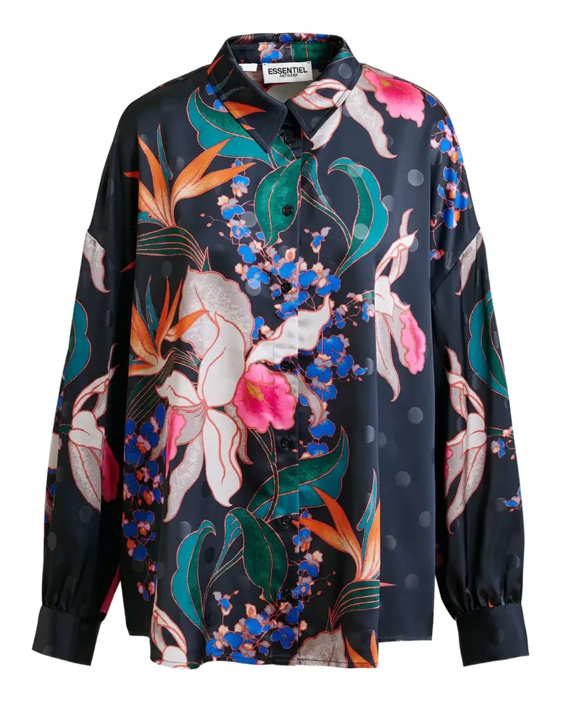 Essentiel Ilol Hemd mit Blumen-Print - Schwarz Schwarz