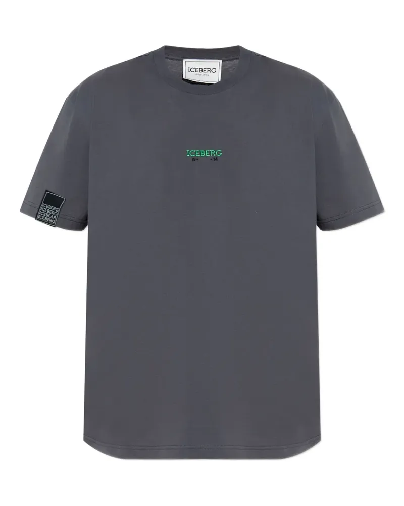 Iceberg T-Shirt mit Logo-Stickerei - Grau Grau