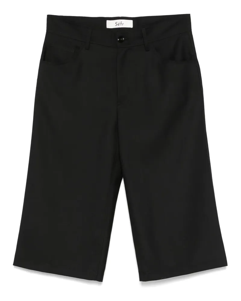 Séfr Klassische Cropped-Hose - Schwarz Schwarz