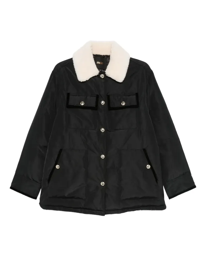 Maje Jacke mit Samtbesatz - Schwarz Schwarz