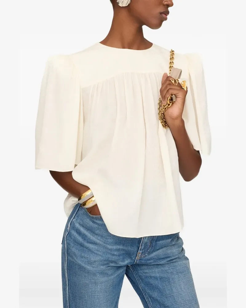 Chloé Minimal Bluse mit Raffungen - Nude Nude