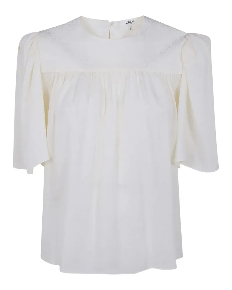 Chloé Minimal gathered-detail blouse - Nude Nude