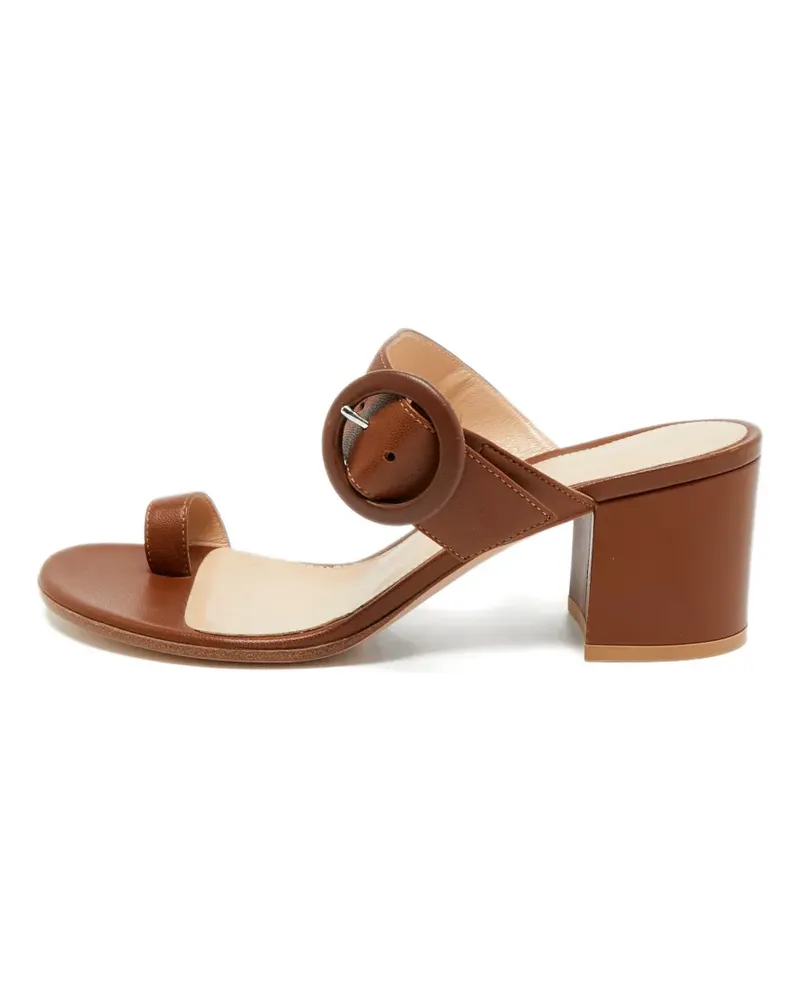 Gianvito Rossi leather block-heel sandals - Braun Braun