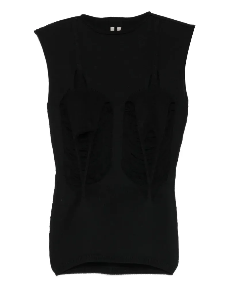 Rick Owens Top in Distressed-Optik - Schwarz Schwarz
