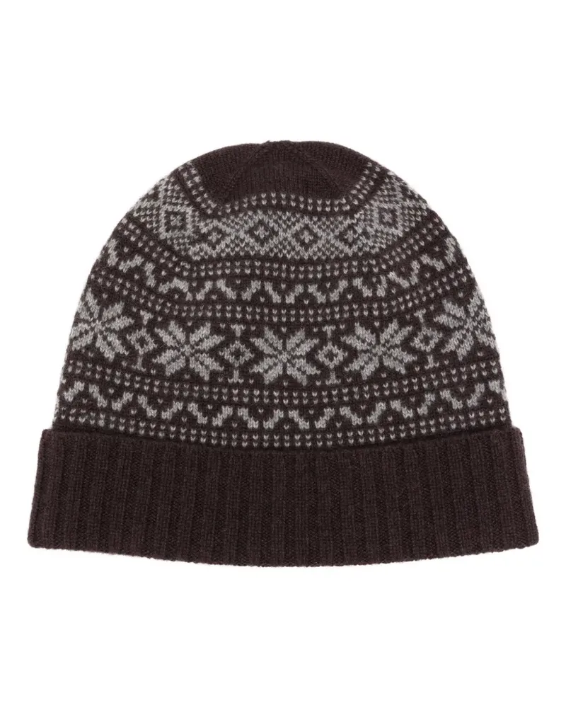 Eleventy Gestrickte Beanie mit Fair-Isle-Muster - Violett Violett