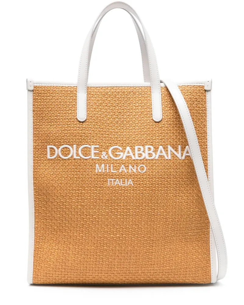 Dolce & Gabbana Handtasche mit Logo-Stickerei - Braun Braun