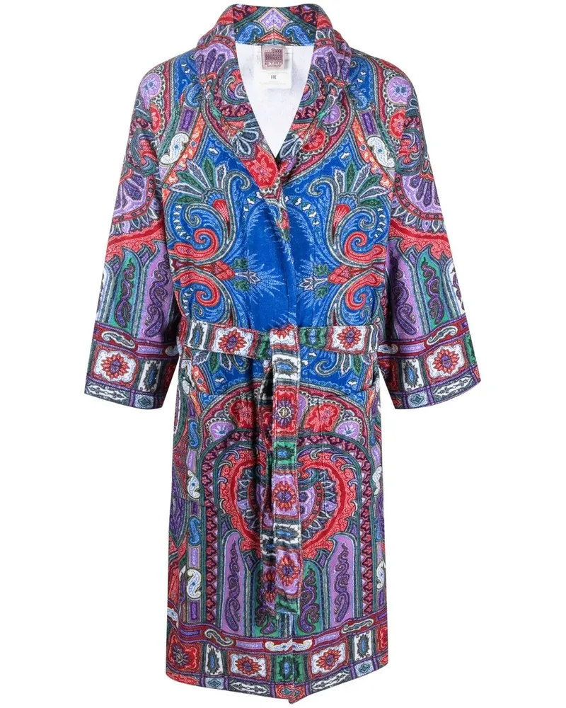 Etro Bademantel mit Paisley-Print - Rot Rot