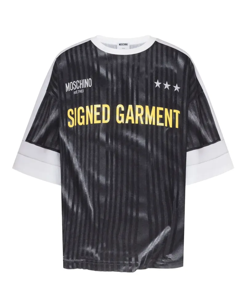 Moschino Gestreiftes T-Shirt - Schwarz Schwarz