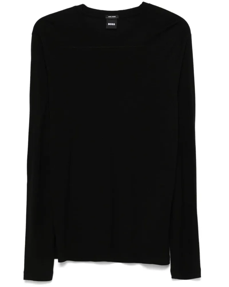 HUGO BOSS T-Shirt mit rundem Ausschnitt - Schwarz Schwarz