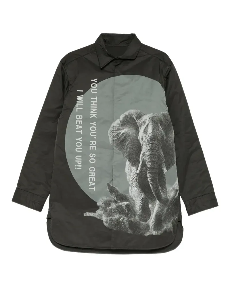 Yohji Yamamoto Hemd mit grafischem Print - Schwarz Schwarz