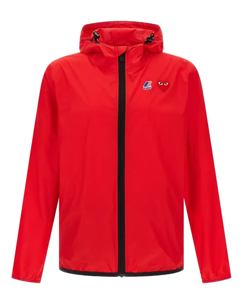 Comme des Garçons x K-Way Kapuzenjacke mit Herz-Logo - Rot Rot