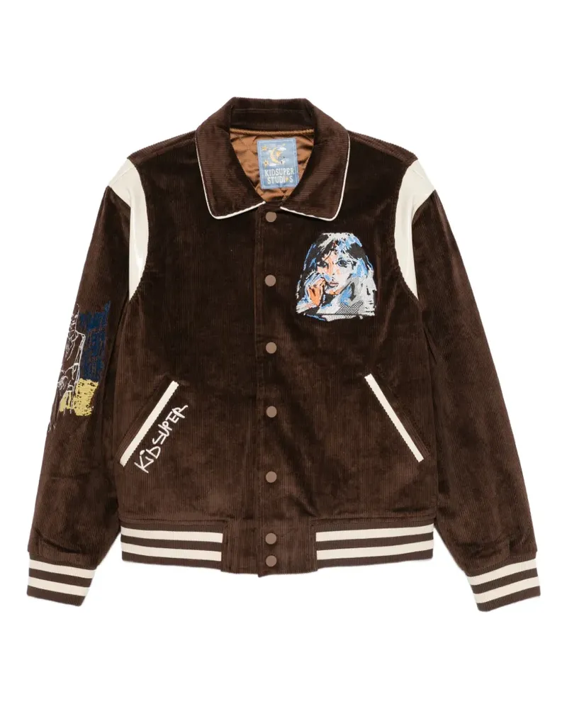 KidSuper embroidered corduroy jacket - Braun Braun