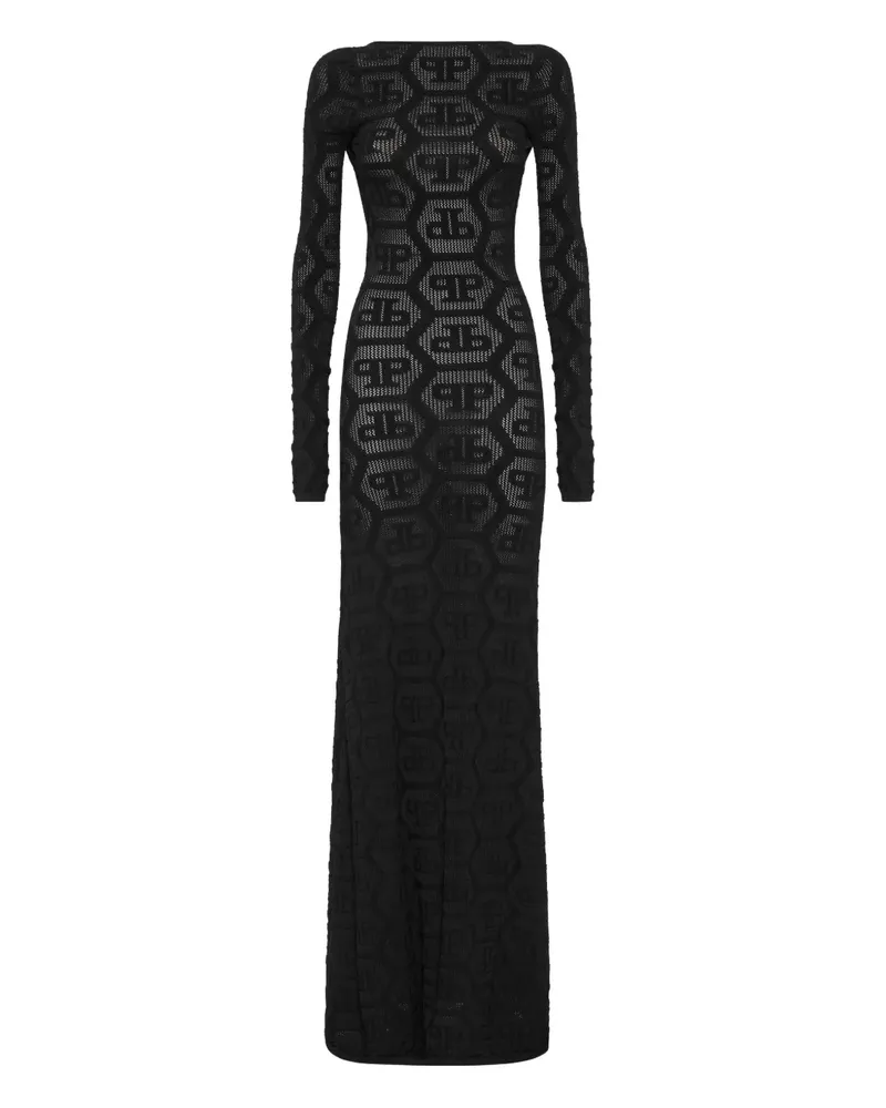 Philipp Plein Monogram Kleid - Schwarz Schwarz