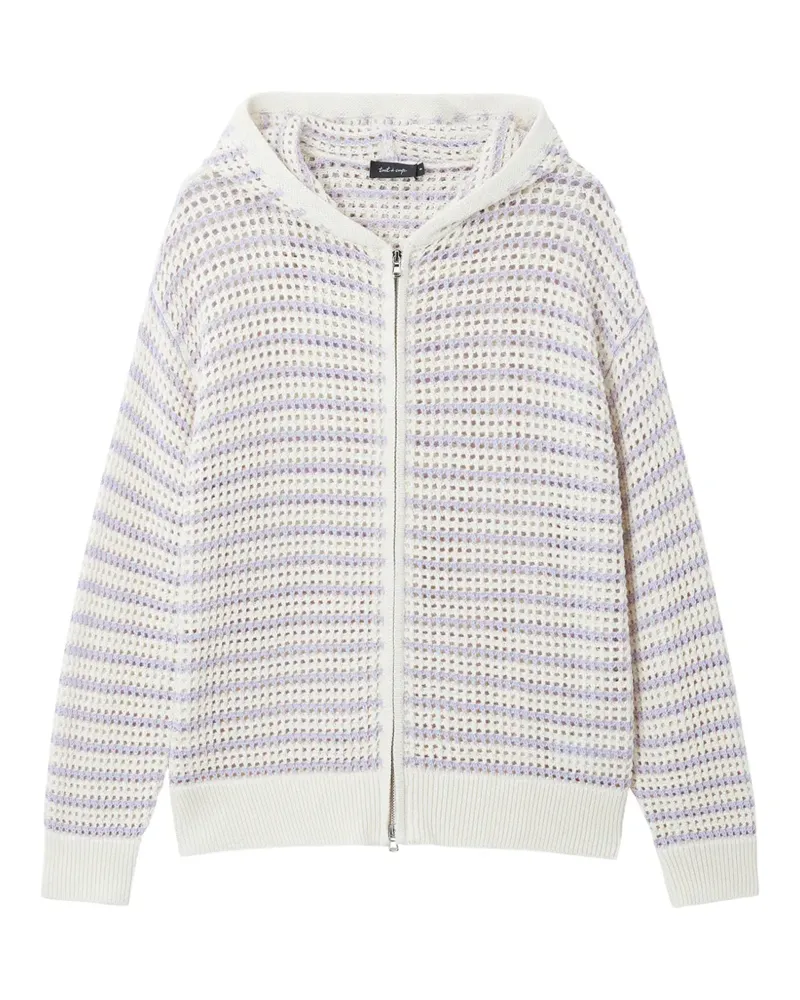 Tout a Coup Gestreifter Hoodie - Weiß Weiß