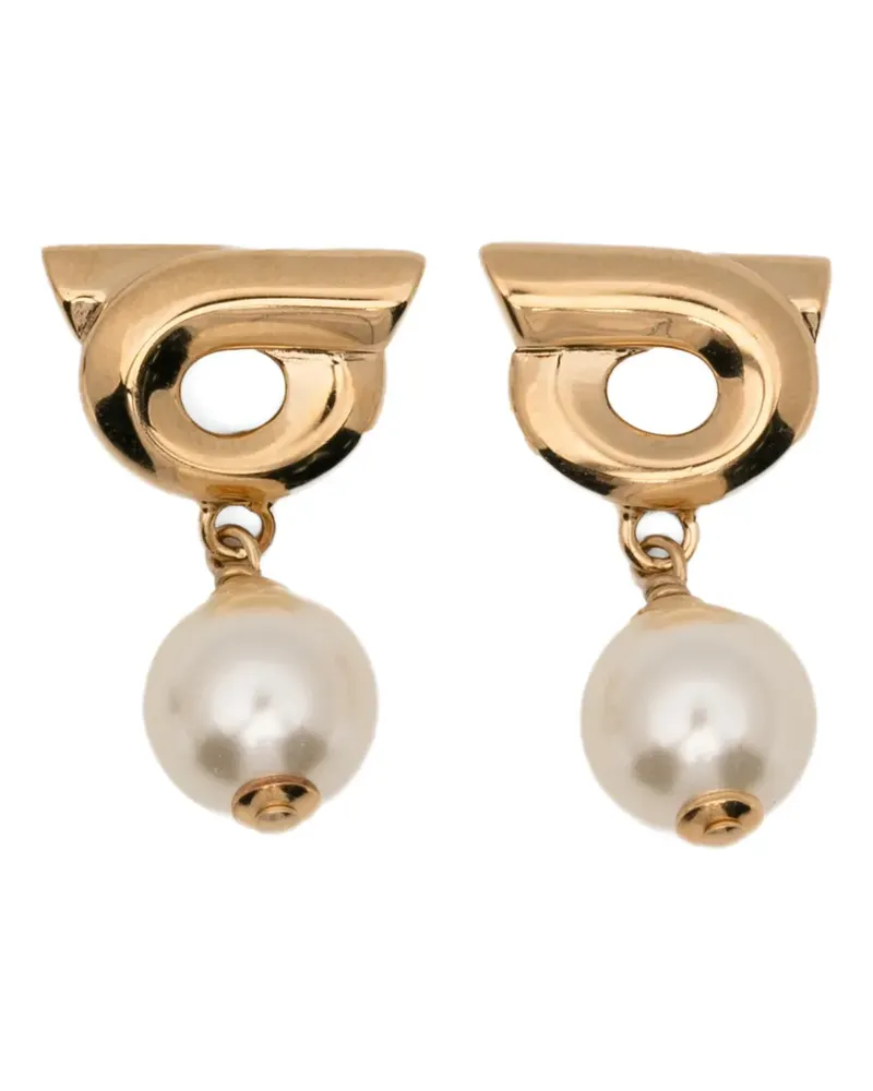 Ferragamo Gancio pearl-drop earrings - Gold Gold