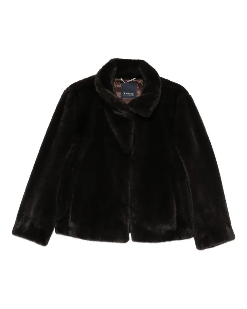 Max Mara Crea Jacke aus Faux Fur mit Stehkragen - Braun Braun