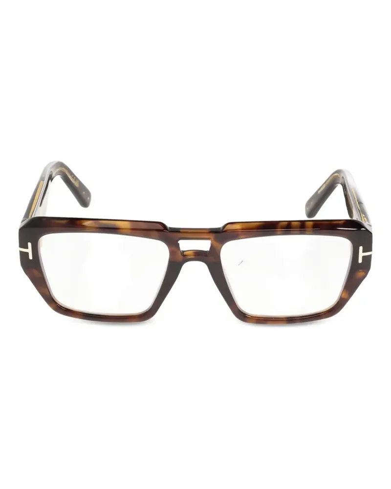 Tom Ford tortoiseshell-effect T-motif glasses - Braun Braun