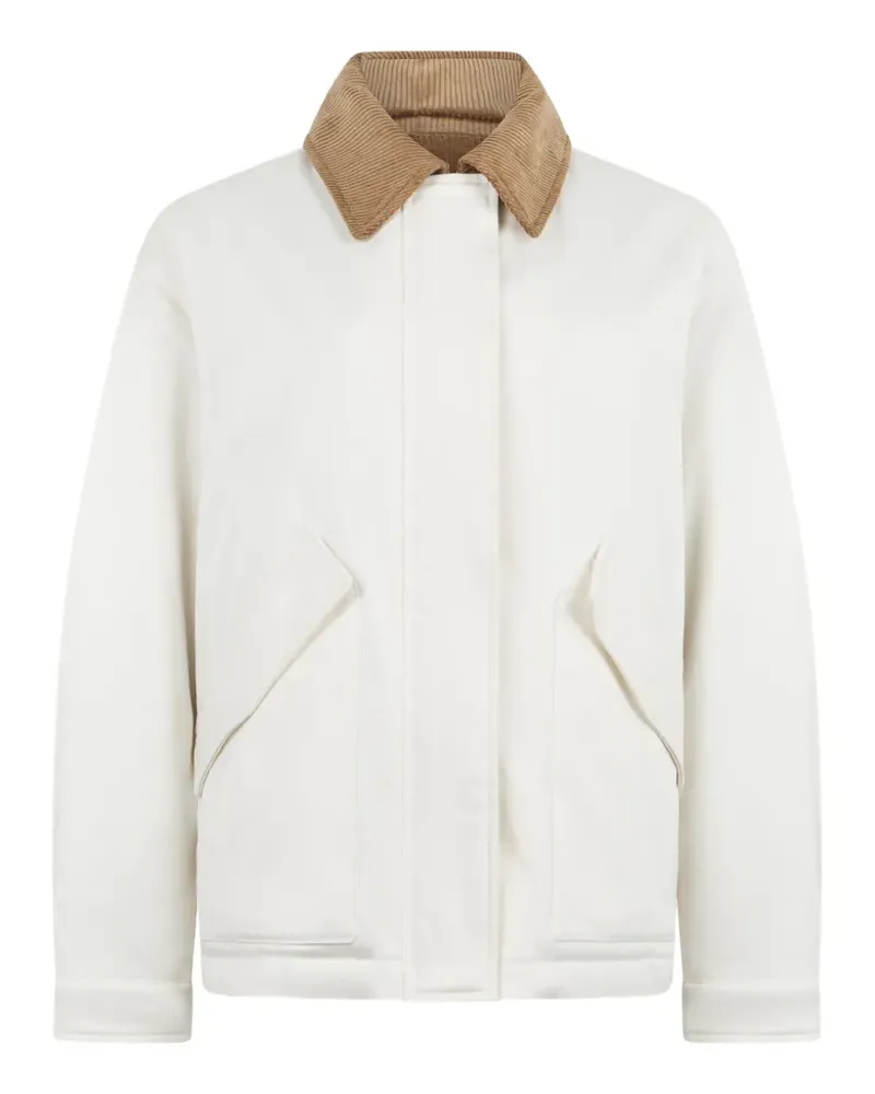 ASPESI corduroy-collar flap-pocket jacket - Weiß Weiß