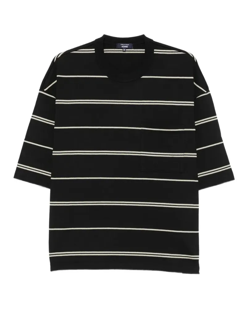 Comme des Garçons striped patch-pocket T-shirt - Schwarz Schwarz