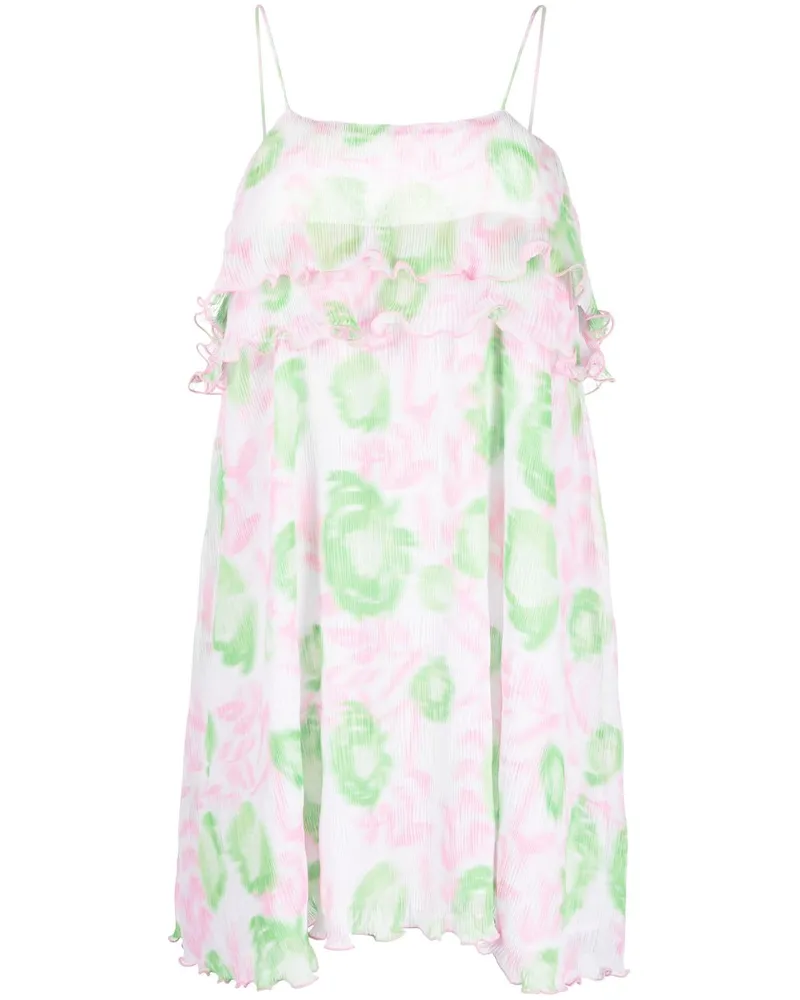 Ganni Kleid mit grafischem Print - Rosa Rosa