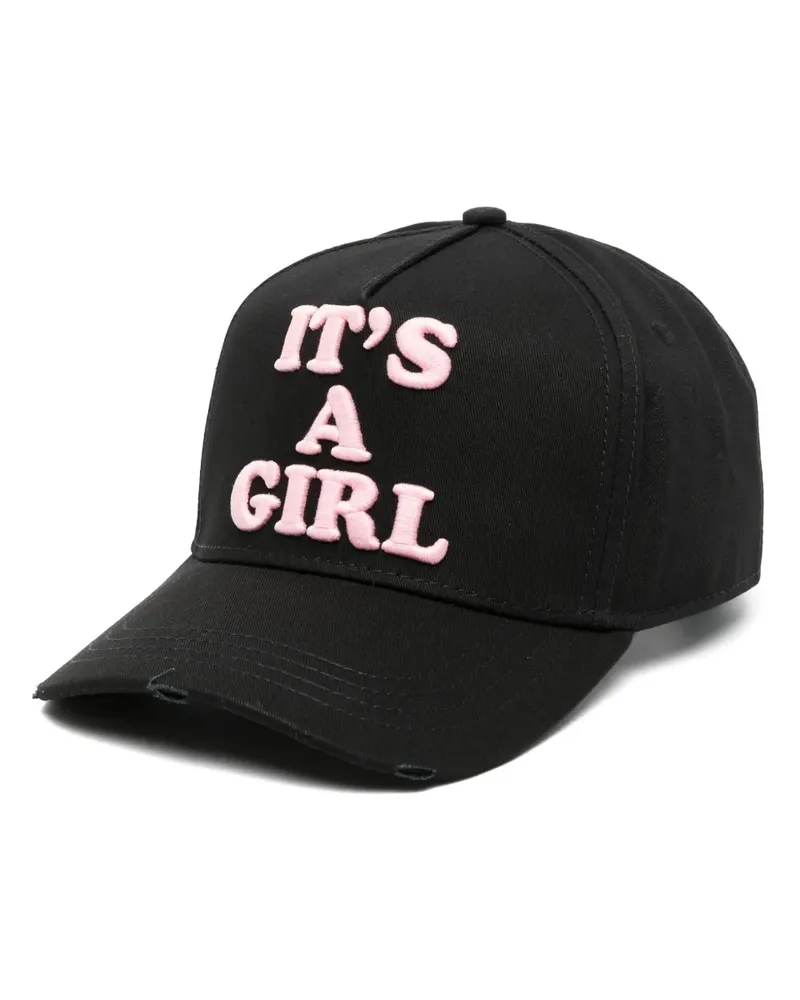 Dsquared2 Baseballkappe mit Slogan-Stickerei - Schwarz Schwarz