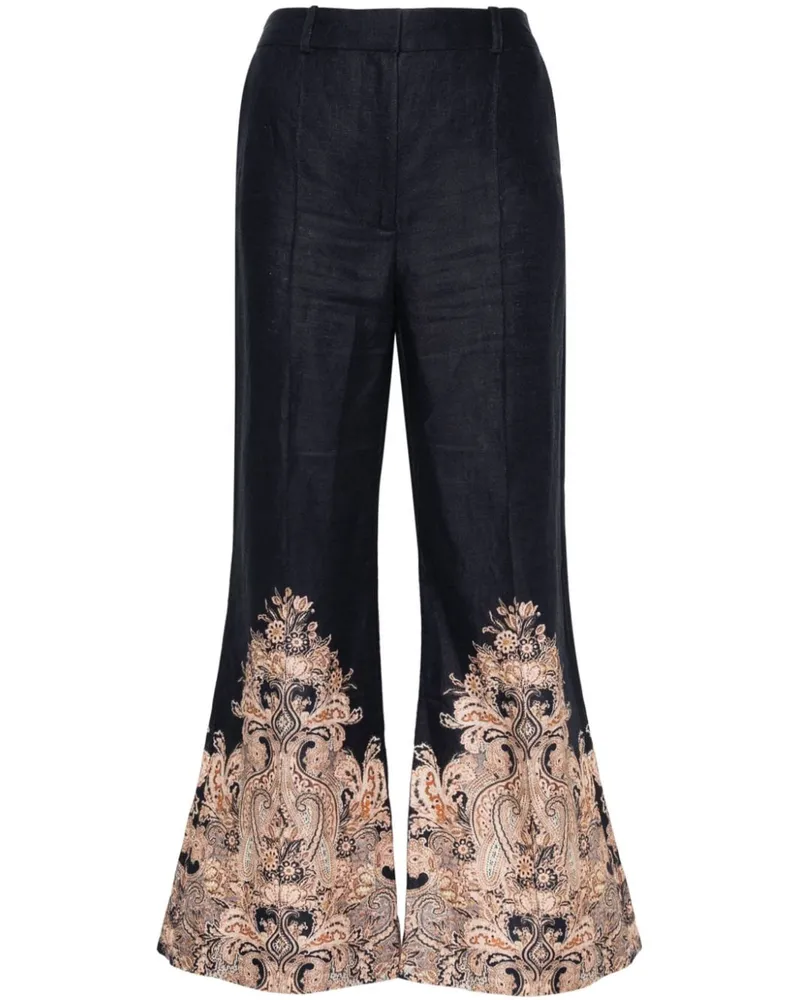 Zimmermann Ausgestellte Natura High-Waist-Hose - Blau Blau