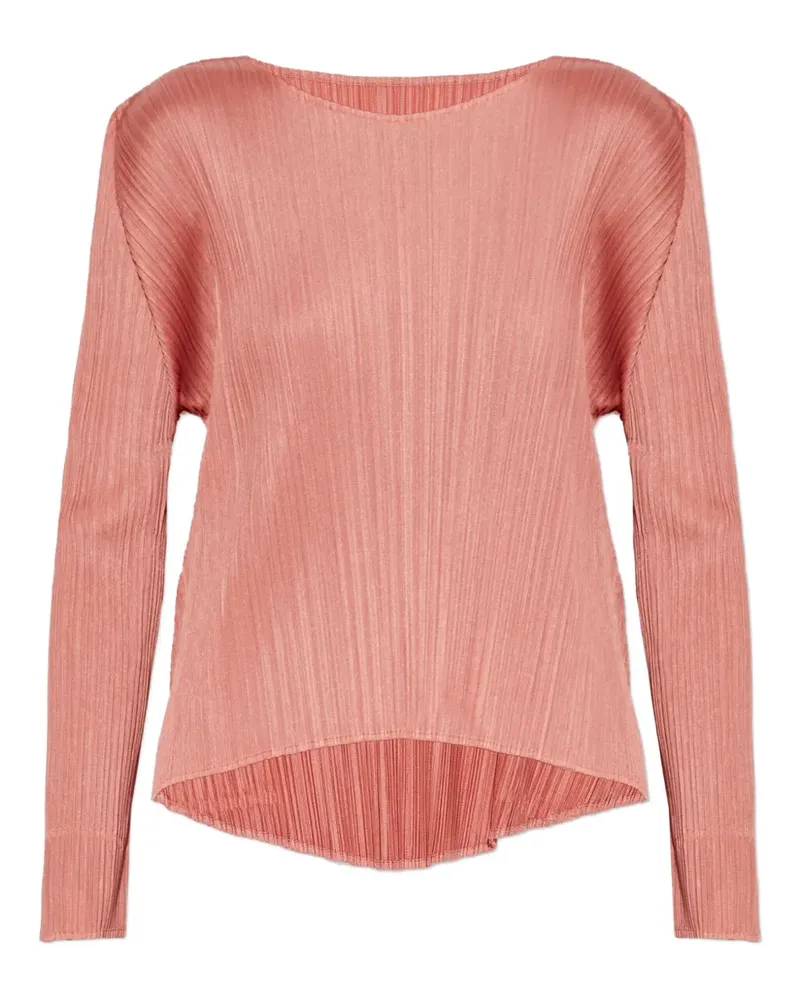Issey Miyake Plissiertes T-Shirt - Rosa Rosa