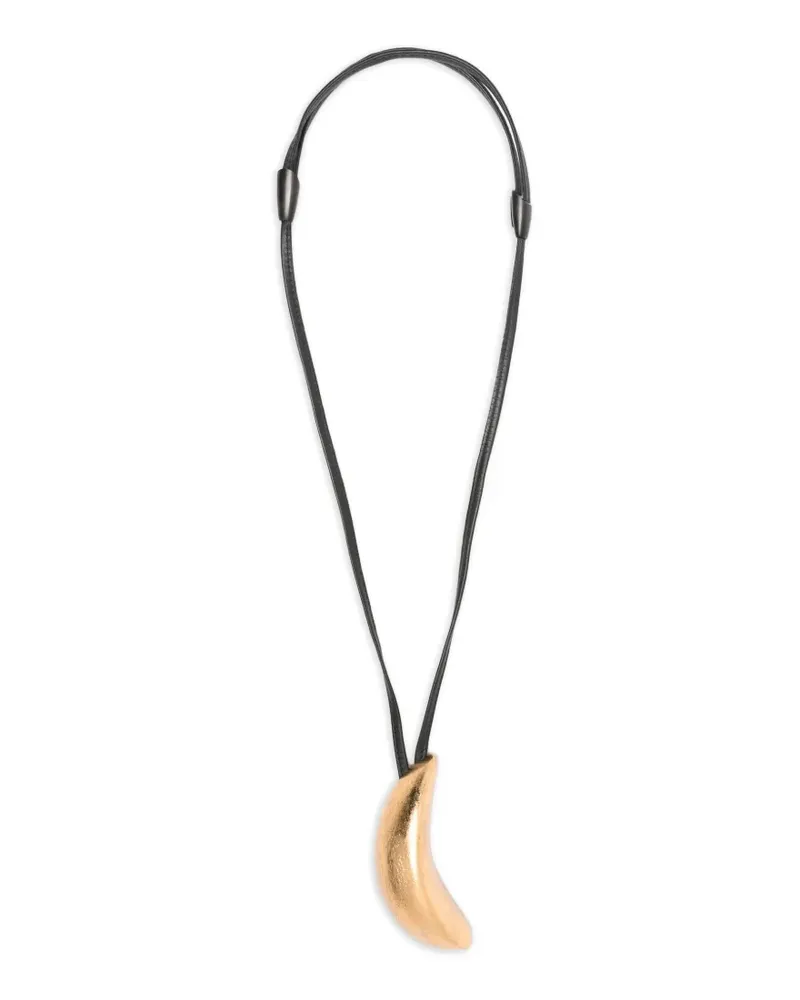 Monies curved pendant necklace - Gold Gold