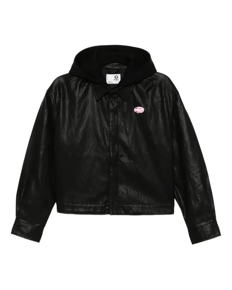 BAPE Jacke mit Logo-Patch - Schwarz Schwarz