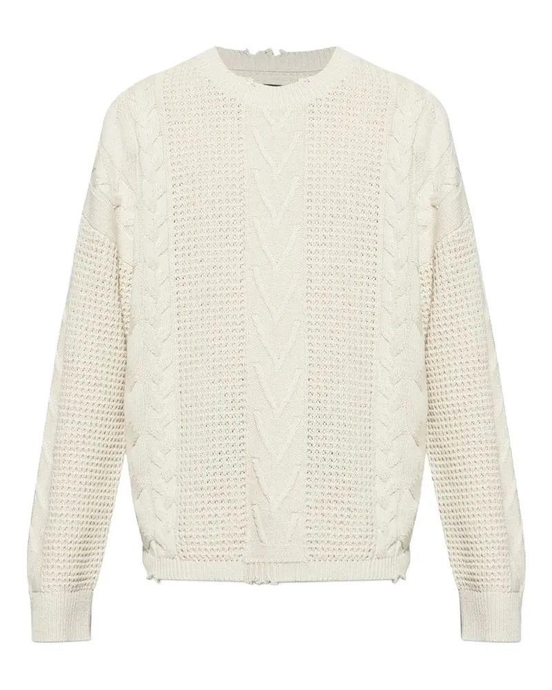 AllSaints Ausgefranster Tenter Pullover - Weiß Weiß