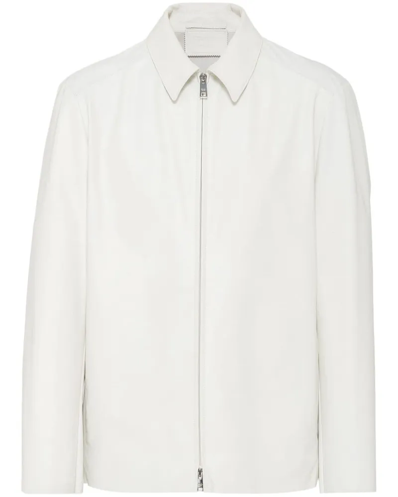 Prada Klassische Lederjacke - Weiß Weiß