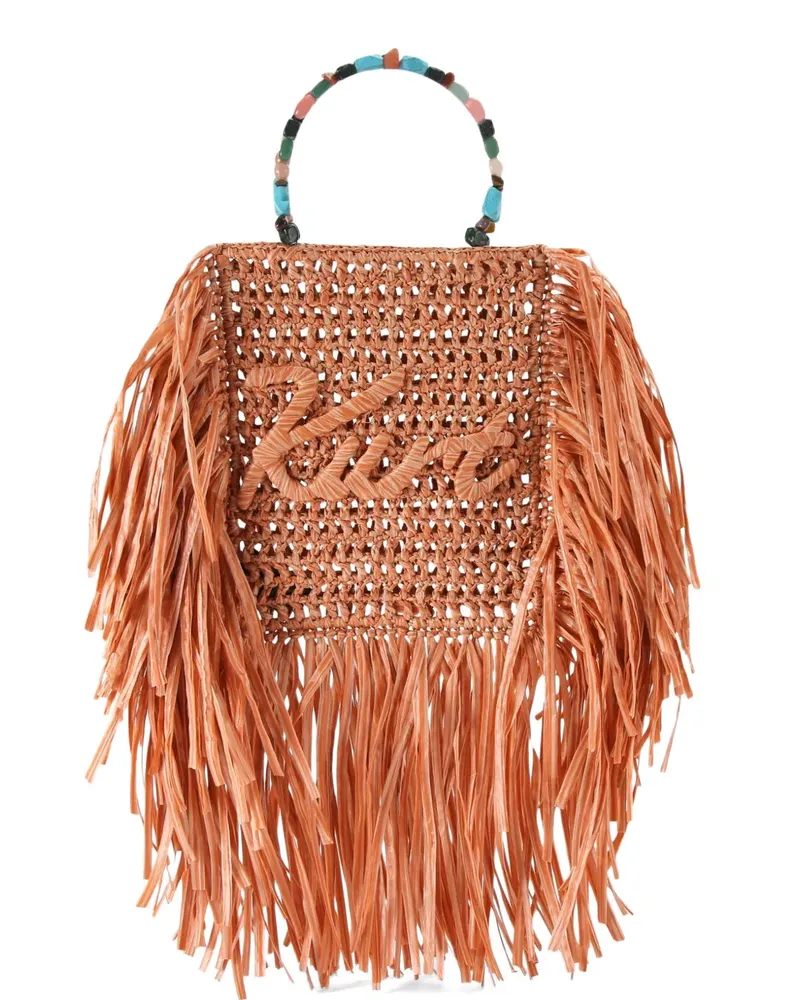 Kurt Geiger mini Kurt Fringe tote bag - Orange Orange