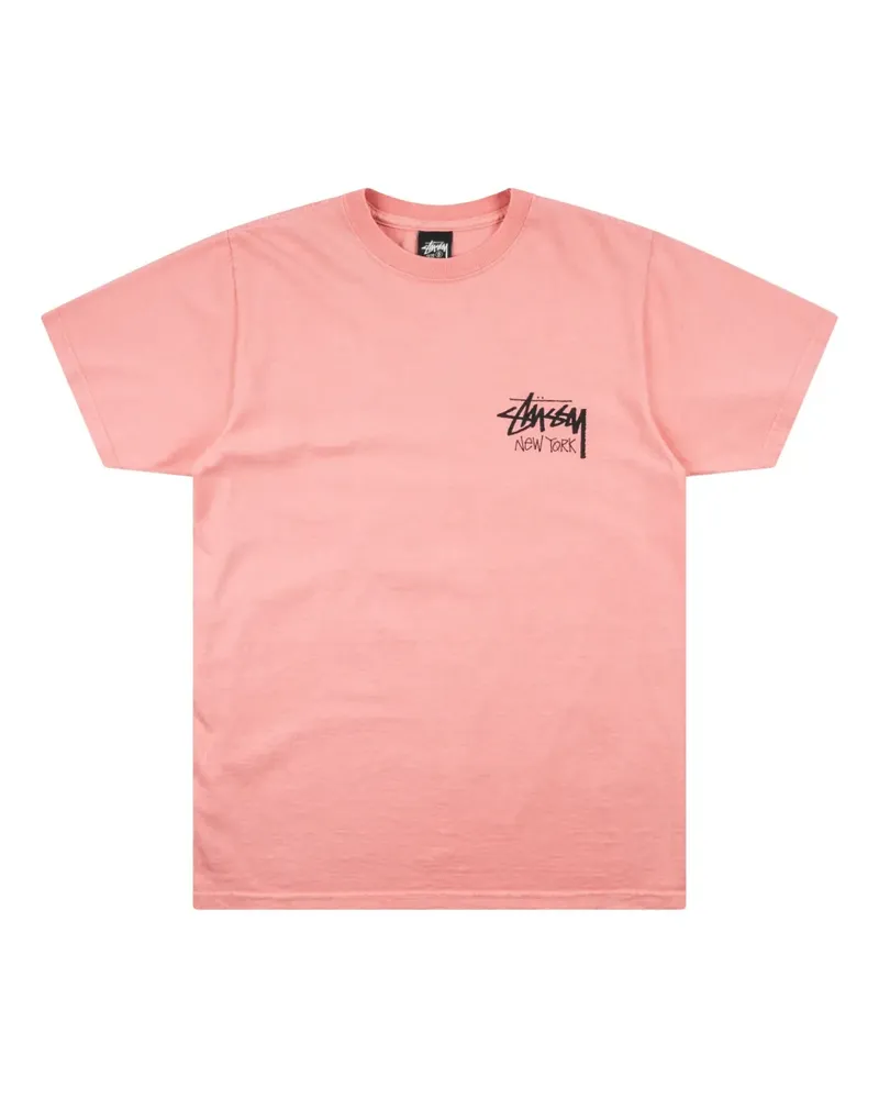 Stüssy T-Shirt mit New York-Print - Rosa Rosa