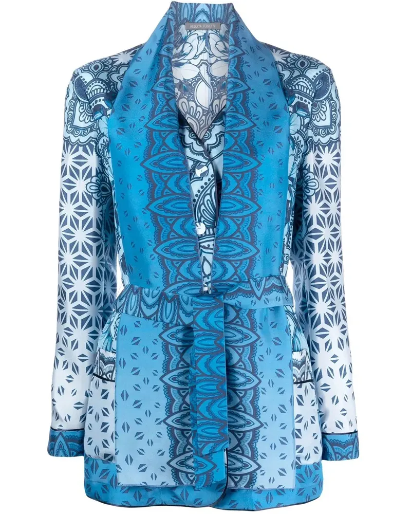 Alberta Ferretti Gemusterter Blazer - Blau Blau