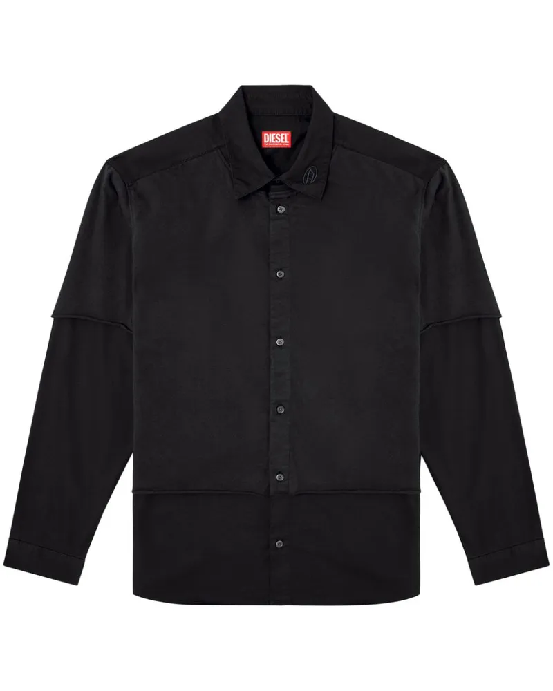Diesel S-GASTON-O Hemd - Schwarz Schwarz