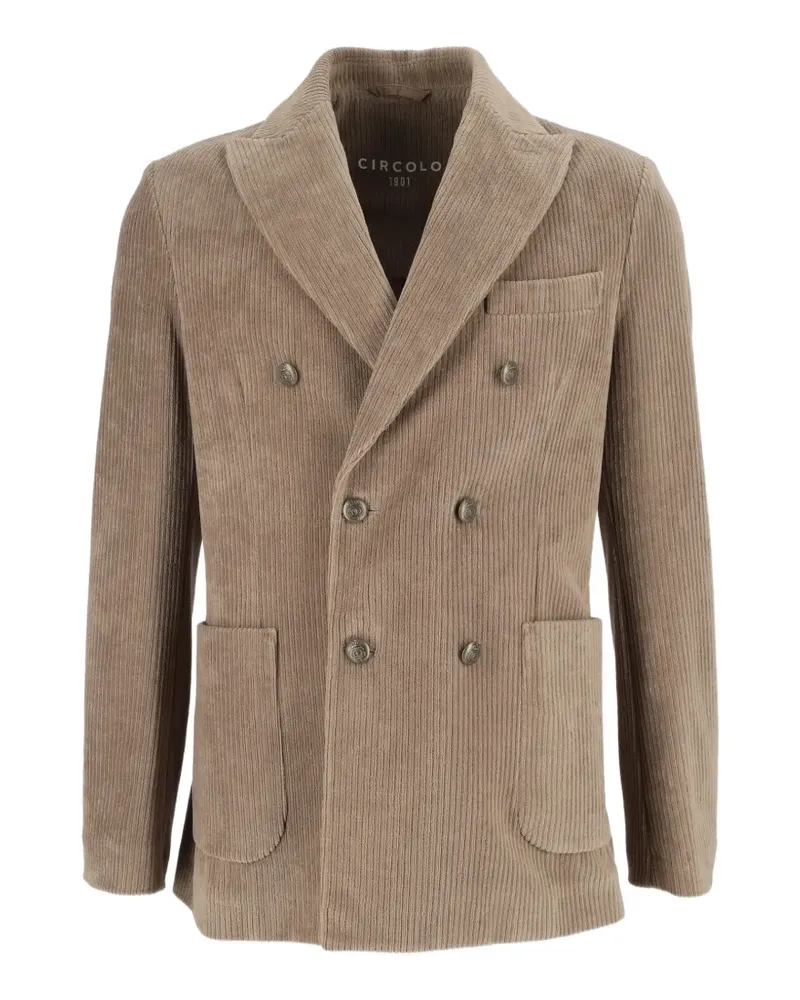 CIRCOLO 1901 double-breasted corduroy blazer - Nude Nude