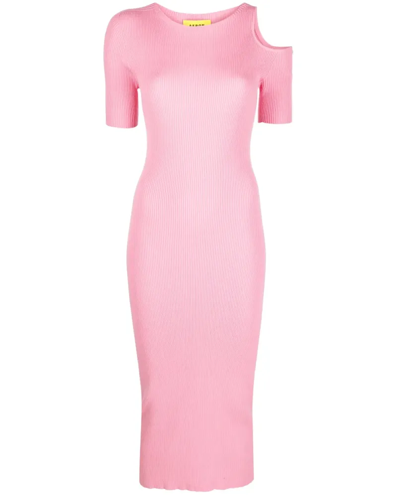 AERON Geripptes Kleid mit Cut-Outs - Rosa Rosa