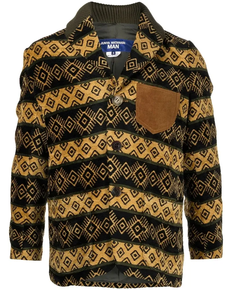 Junya Watanabe Geometrisch gemusterte Jacke - Braun Braun