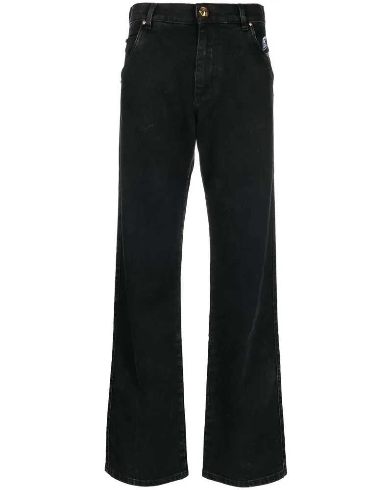 Balmain Gerade Jeans mit Stickerei - Schwarz Schwarz