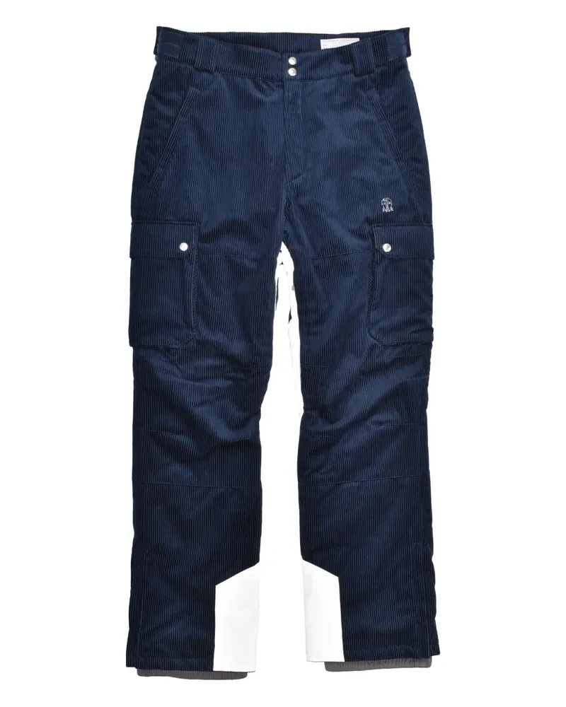Brunello Cucinelli Gerade Cargohose aus Cord - Blau Blau