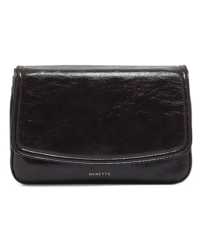 NENETTE Izumi logo-print clutch bag - Braun Braun