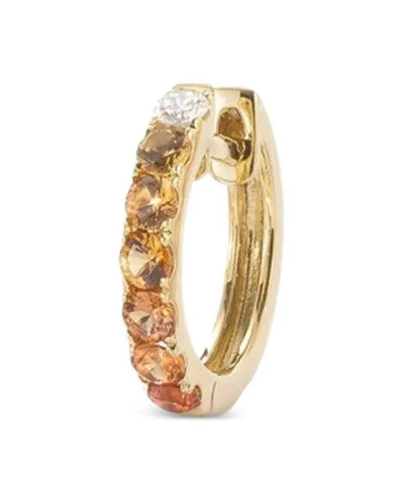 Robinson Pelham Mittelgroßer 14kt Orb Gelbgoldohrring mit Diamanten und Saphir Gelb