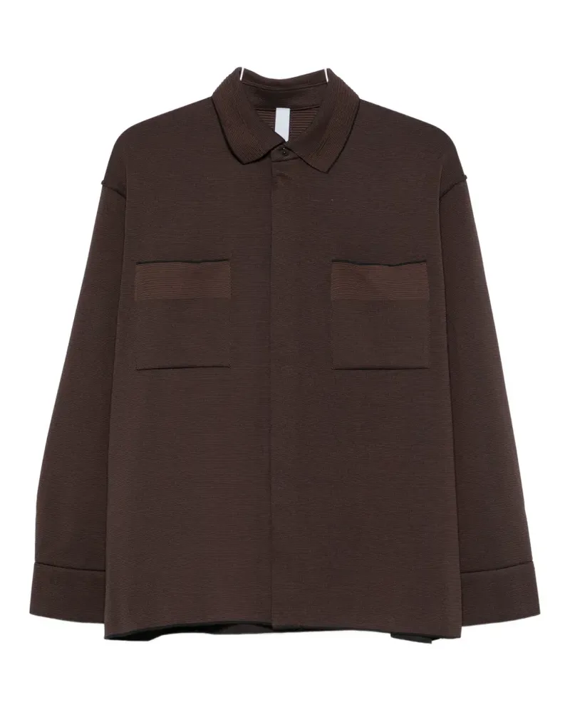 CFCL ribbed-knit chest-pocket shirt - Braun Braun