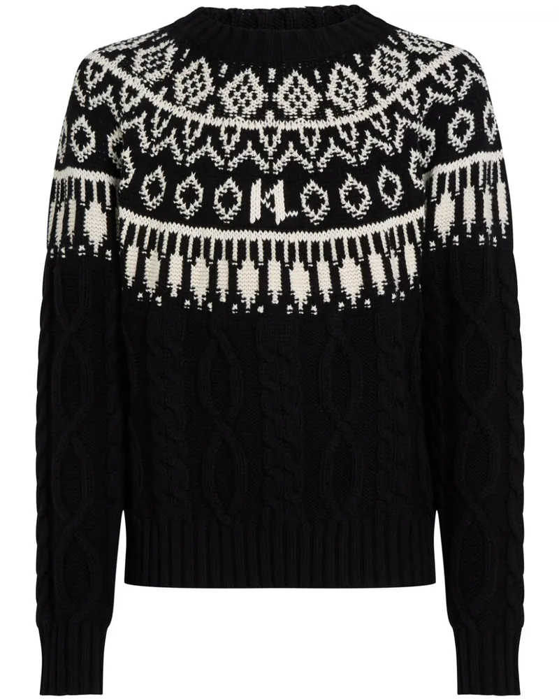 Karl Lagerfeld Pullover mit Intarsienmuster - Schwarz Schwarz