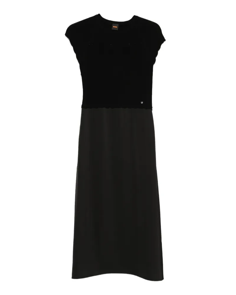 HUGO BOSS ribbed dress - Schwarz Schwarz
