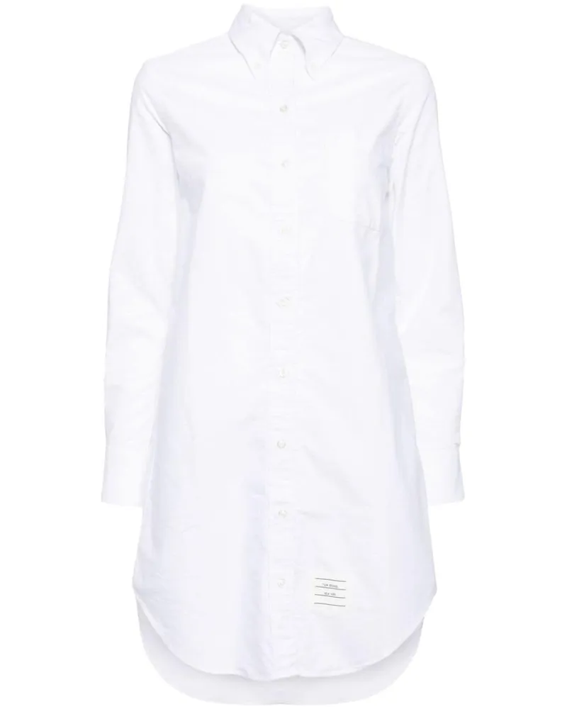 Thom Browne Hemdkleid mit Logo-Patch - Weiß Weiß