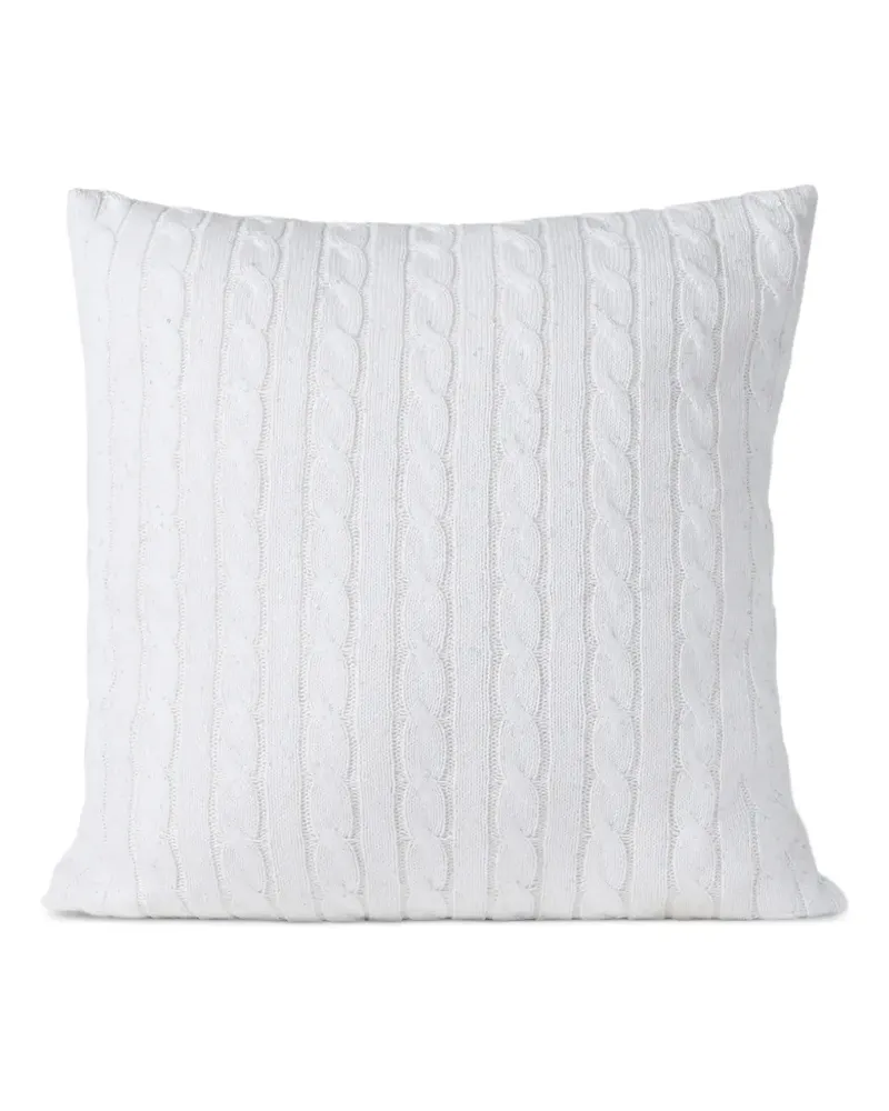 Brunello Cucinelli Kissen mit Zopfmuster - Weiß Weiß